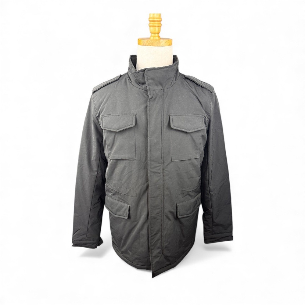 PIOMBO NWT Mens Military Field Jacket Dark Gray Stand Collar Multi Pocket Size M